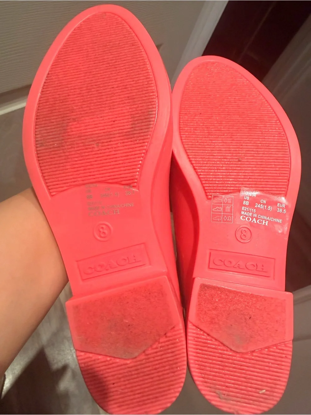 Coach Women's Hot Pink Chelsea Rain Boots size 8